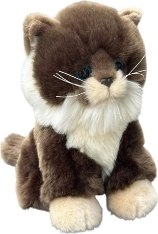 Pluchen kat donker 19 cm