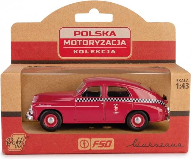 Model van de auto PRL Warszawa M20 taxi kersenrood