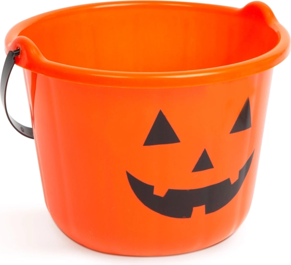 Halloween plasticen emmer met pompoenmotief