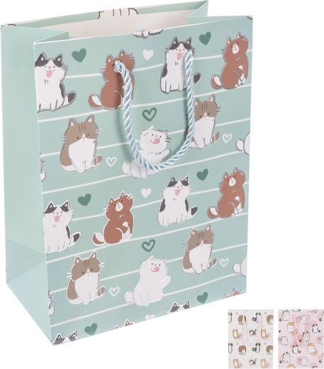 Cadeaupapieren tas met kattenmotief 26 × 10 × 32 cm