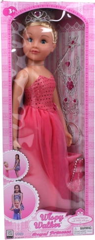 Lopende prinsessenpop 70 cm met sieraden