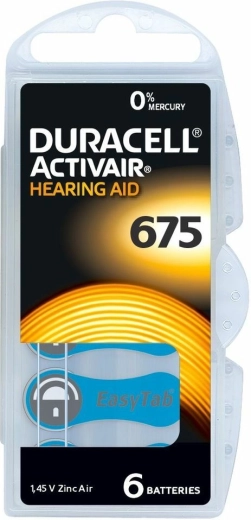 Batterijen voor hoortoestellen DURACELL Activair 675, 6 stuks