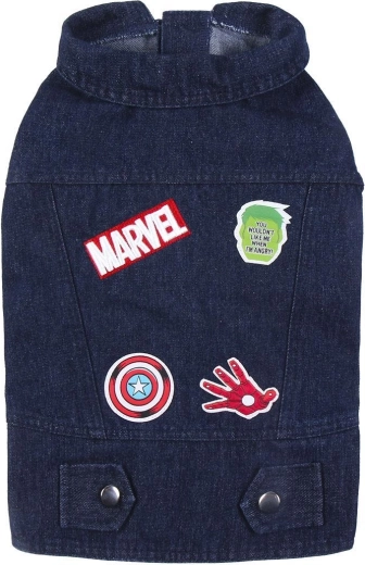 Marvel patches en spijkerlook