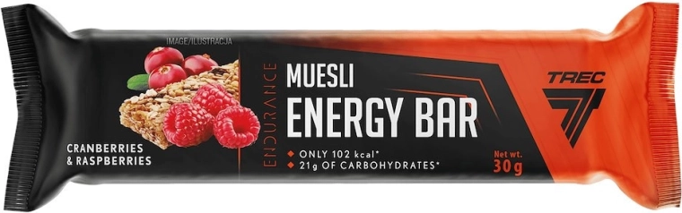 Trec energiereep muesli cranberry en framboos 30 g