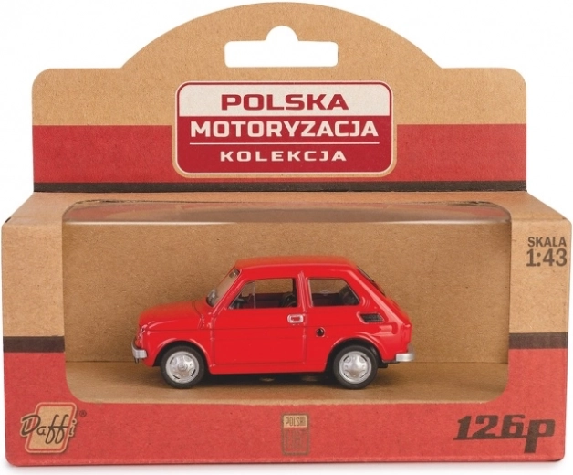 metalen automodel Fiat 126p – rood 1:43