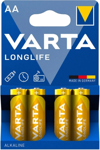 Varta Longlife alkaline batterijen AA LR6, 4 stuks