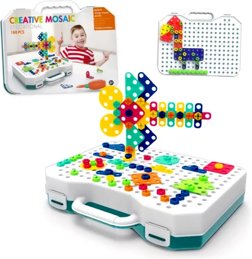 creatieve bouwset in een koffertje, 188 stukjes