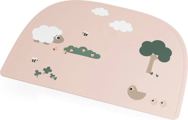 Done by Deer siliconen placemat Tiny farm roze