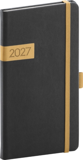 Notique zakagenda Twill 2027 zwart-goud 9 x 15,5 cm