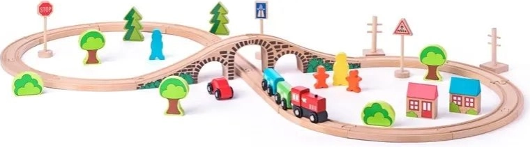 Kleurrijke trein en uitgebreide accessoires