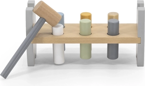 Houten uitvoering in pastelkleuren