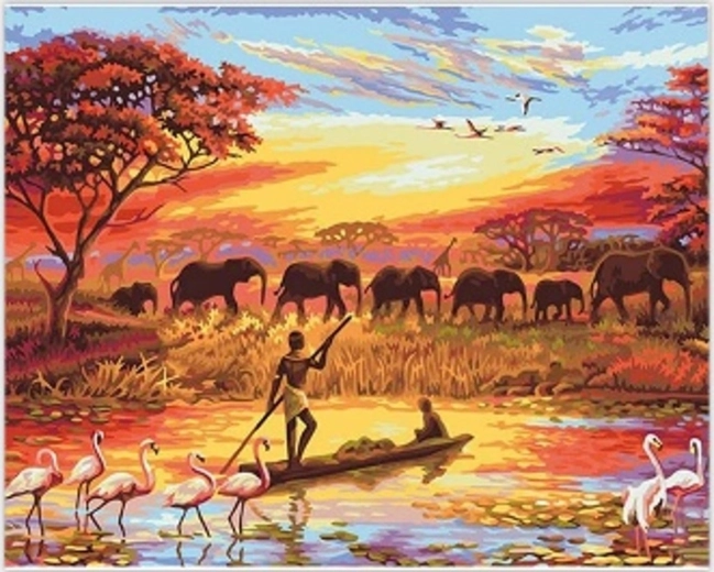 Norimpex schilderen op nummer Afrikaanse savanne 40 × 50 cm