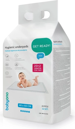 Hygiënische verschoningsmatjes BABYONO 40 × 60 cm, 22 stuks