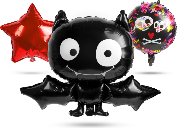 Set Halloween-folieballonnen met vleermuis - 5 stuks