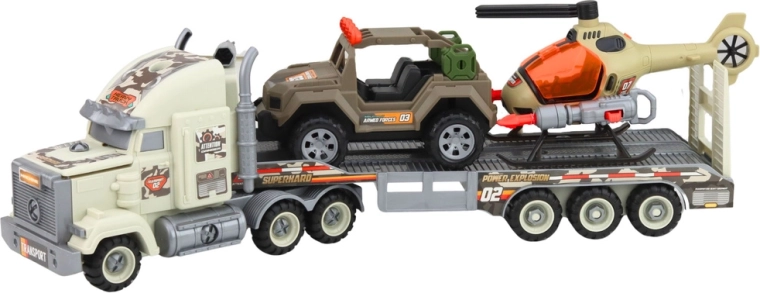 Grote trekker met transportoplegger