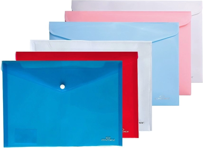Documentenmappen met drukknop A4 – mix van kleuren CONCORDE