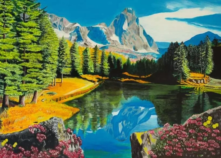 Ravensburger puzzel Reflectie van een rotsachtige berg XXL 300 stukjes