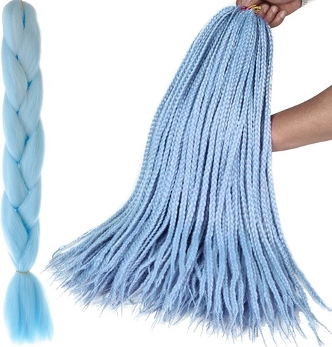 Synthetisch haar om vlechten in te vlechten - 1 stuk – Blauw