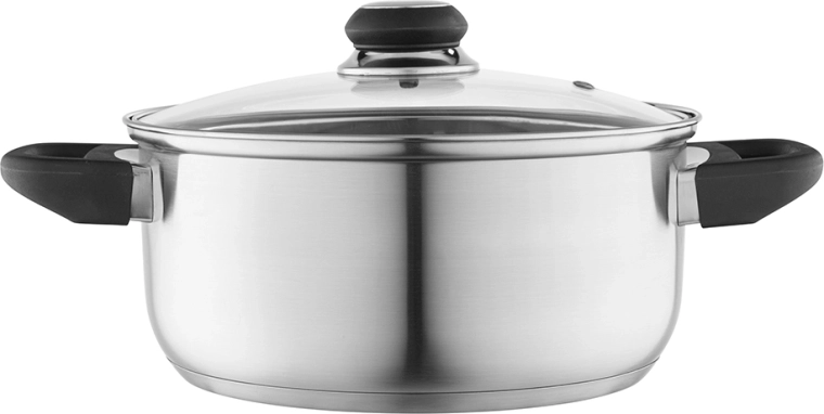 Altom Design roestvrijstalen pan Emilio 3,2 l / 22 cm met glazen deksel
