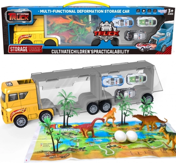 Woopie dinosaurus transportkist 2-in-1 met set en speelmat