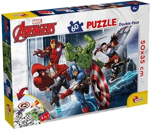 Lisciani Marvel Avengers dubbelzijdige vloerpuzzel 2-in-1 (60 stukjes)