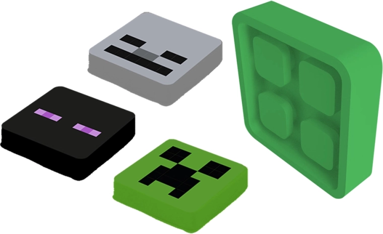 Pixie Crew Minecraft-badge met reflecterend element