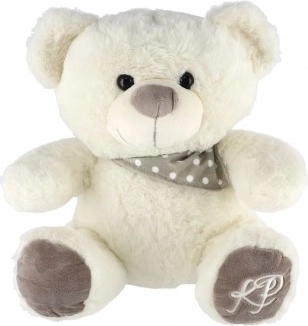 Pluchen teddybeer met sjaaltje 35 cm – wit