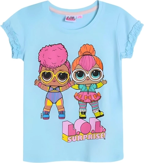 Turquoise katoenen T-shirt LOL