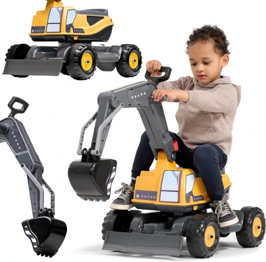 Falk graafmachine op wielen Volvo met draaibare cabine en graafbak