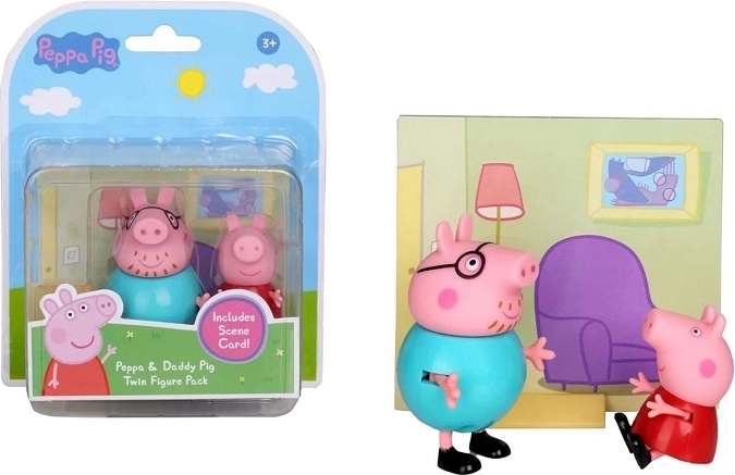 Peppa Pig set figuurtjes Peppa en papa