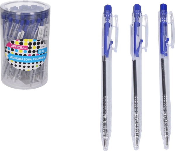Wegwerp blauwe pen – verpakking 50 stuks