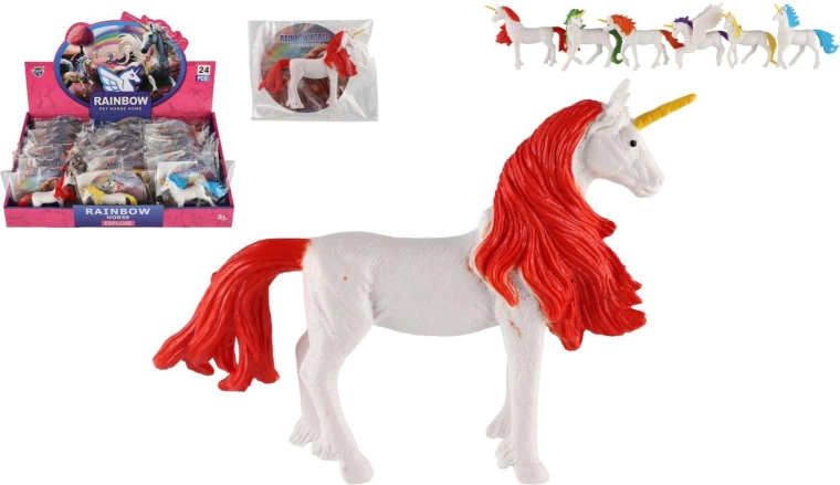 Eenhoornfiguurtje 13 cm – mix van 6 kleuren (in zakje, 24 stuks per doos)