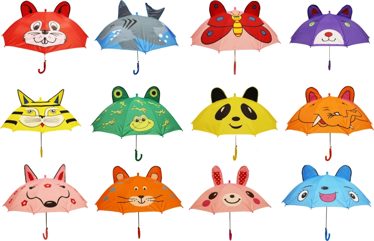 Kinderparaplu met dierenoortjes 47 cm - 1 stuk