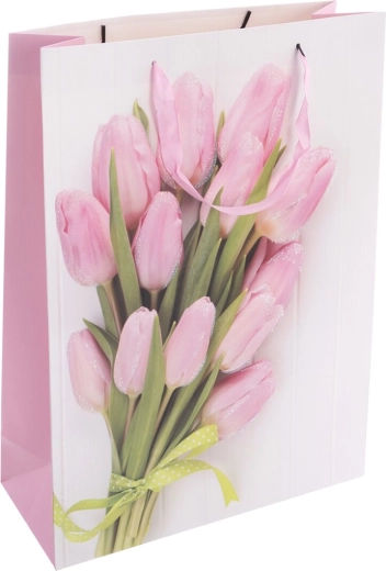 Cadeaupapieren tas met tulpenmotief 44 × 12 × 32 cm