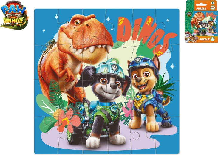 Puzzel Paw Patrol: The Dino Movie met T-Rex Timmy, 24 stukjes