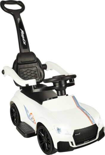 Duw- en loopauto 3-in-1 met geluiden en lichtjes – Wit
