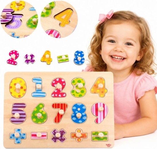 Tooky Toy houten inlegpuzzel met cijfers en wiskundige tekens