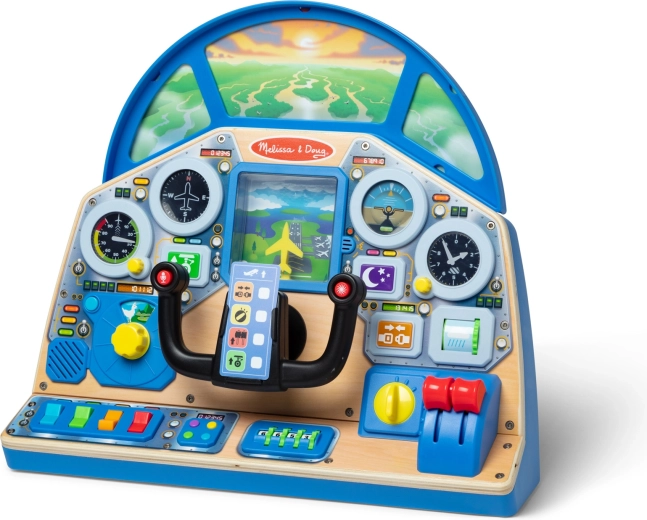 Realistische cockpit vol bedieningselementen