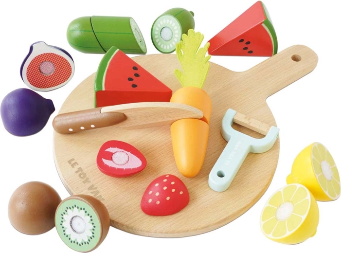 Le Toy Van houten fruit en groenten om te snijden voor een kinderkeukentje