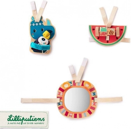 Lilliputiens - Houten hangende speeltjes Neushoorn Marius vanaf 9 maanden