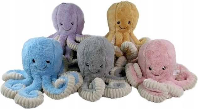 Pluchen octopus 50 cm – pastelkleuren