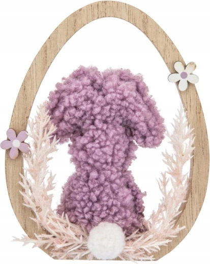 Decoratie Boucle konijntje in eitje paars