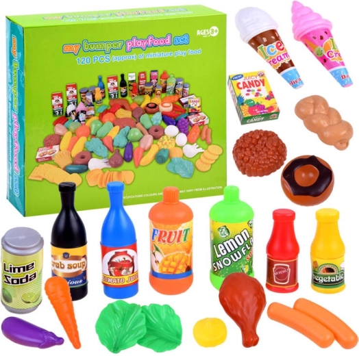 Set speelgoedvoedsel voor het speelkeukentje, 120-delig