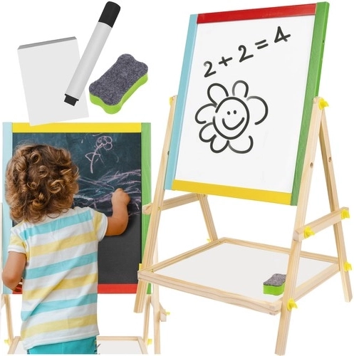 Houten dubbelzijdig draaibaar magnetisch bord voor kinderen KRUZZEL