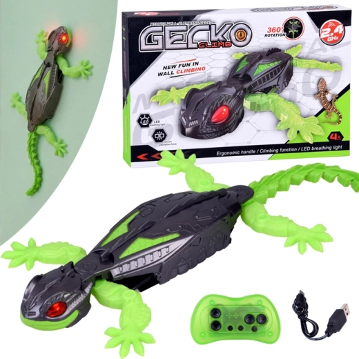RC gekko met afstandsbediening met klimmen op muren en rijden op de vloer