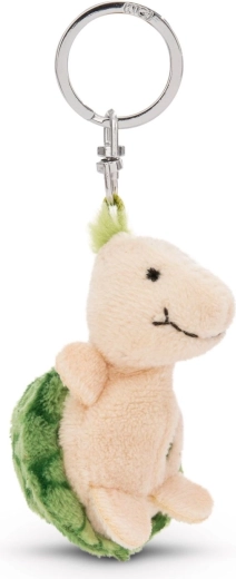 NICI pluchen sleutelhanger schildpad met klavertjevier 5 cm - 1 stuk