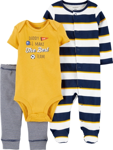 Carter’s 3-delige set voor baby Daddy – boxpakje, romper met korte mouwen en joggingbroek