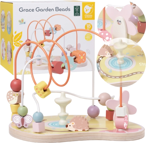 Houten kralenlabyrint CLASSIC WORLD GRACE GARDEN BEADS 18 m+
