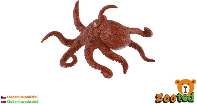 Plastic figuur van een kustoctopus, 8 cm