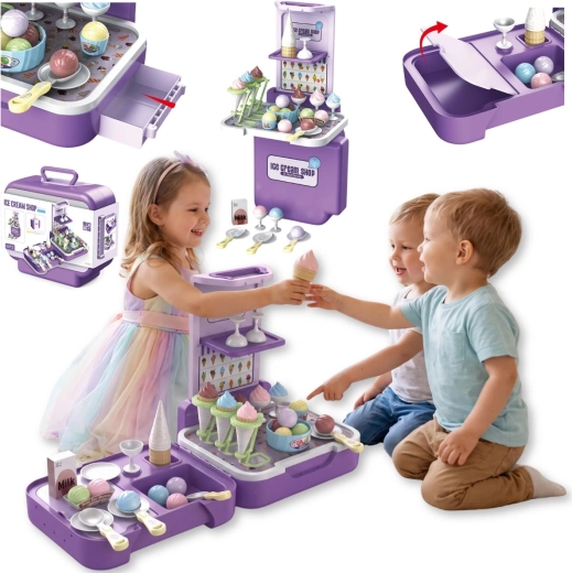 TinyMini kinderijssalon in koffer 3-in-1, 62-delig